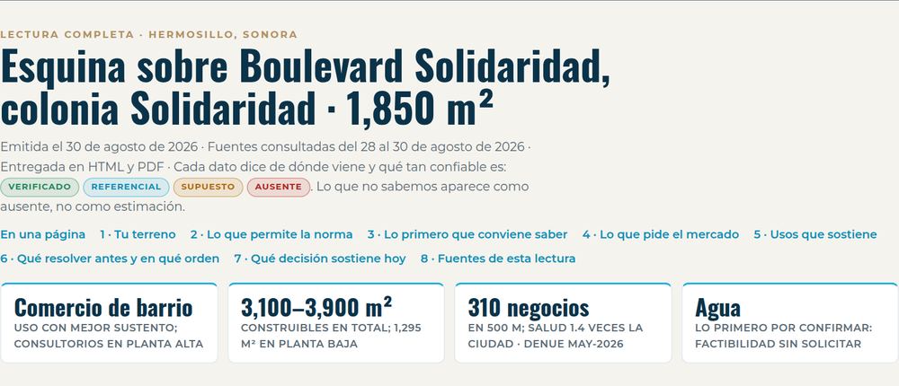 Página En una página de la lectura de muestra